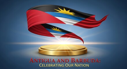 Antigua And Barbuda Flag Displayed