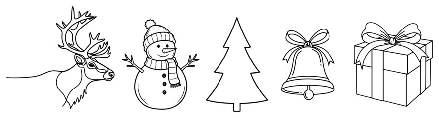 Set of Christmas Doodles for the Winter Holidays