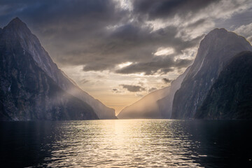 Amazing and famous beautiful place where tourist can see wonderful nature Fiord ,sound ,waterfalls , kea , cruise Milford sound south island New Zealand 