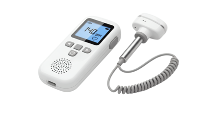 Portable Fetal Doppler Monitor for Home Use Transparent Background