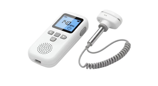 Portable Fetal Doppler Monitor for Home Use Transparent Background