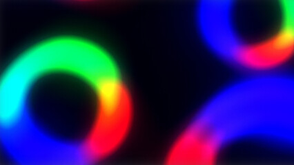 Abstract bokeh lights with vibrant rainbow colors and soft focus effect on dark backdrop