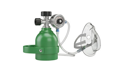 Medical Oxygen Tank with Transparent Mask for Breathing Support