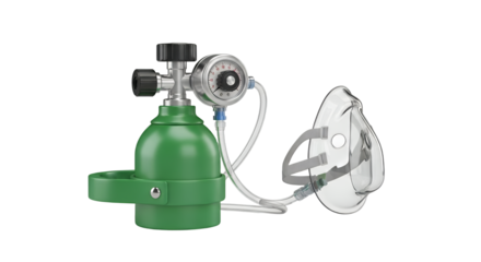 Medical Oxygen Tank with Transparent Mask for Breathing Support