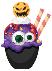 Halloween Eyeball Sundae with Monster Cookie Topper