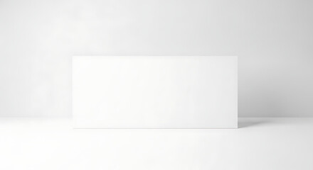 Blank White Signboard Standing Upright in a Bright Minimalist Room