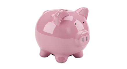 Pink Piggy Bank Saving Money Concept transparent background