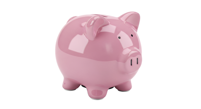 Pink Piggy Bank Saving Money Concept transparent background