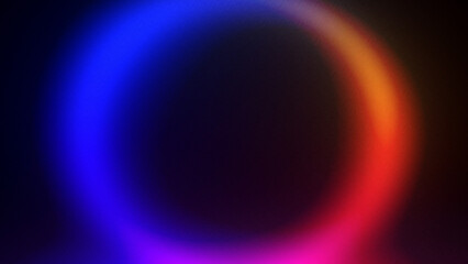 Abstract glowing circle of blue and orange light with a effect