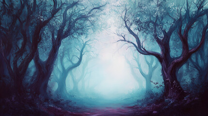 Oil painting surreal forest fantasy