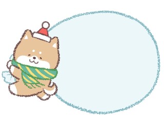 柴犬サンタクロースの袋フレーム