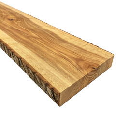 Natural wood plank with grain texture isolated on transparent background