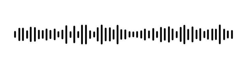 Set of radio Wave icon. Monochrome simple sound wave on transparent background. Vector sound wave icon. Music player sound bar. Record interface. Equalizer icon with soundwave line. used for mobile