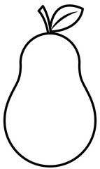 Black Outline Avocado as Part of Fruit