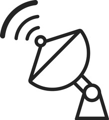 Communication signal transmission satellite dish icon vector design