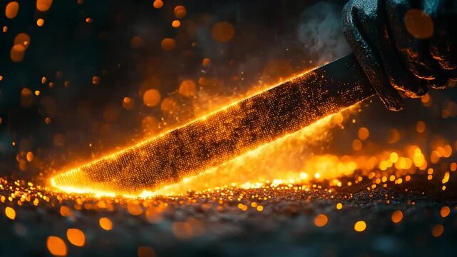 Fiery Forge Creating a Glowing Hot Metal Blade.