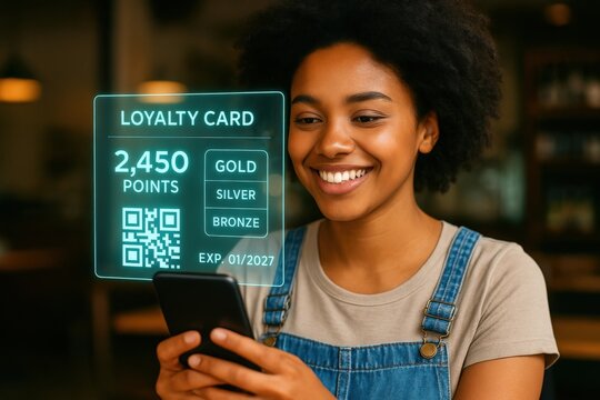 Engaging loyalty program experience coffee shop digital interaction cozy environment close-up view customer retention strategies