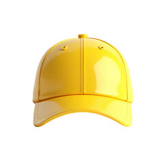 3d yellow baseball cap isolated on transparent background
