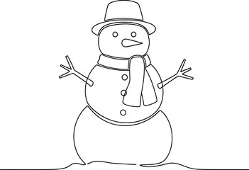 Simple snowman drawing for winter
