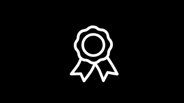 White award ribbon icon on a black background