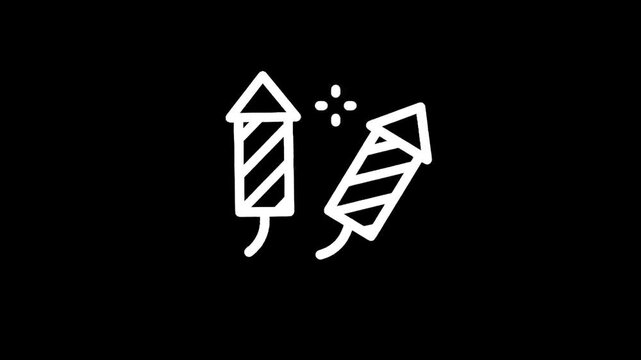 Fireworks Icon on Black Background