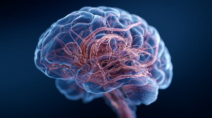 A detailed illustration of the human brain. Skull. Human brain. brain