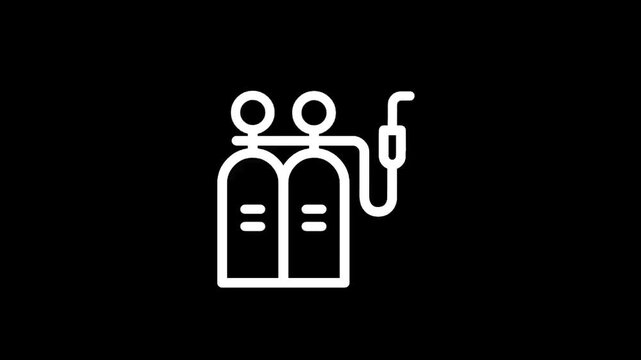 Welding equipment icon on black background