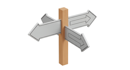 Directional Signpost Blank Arrows Path Choice