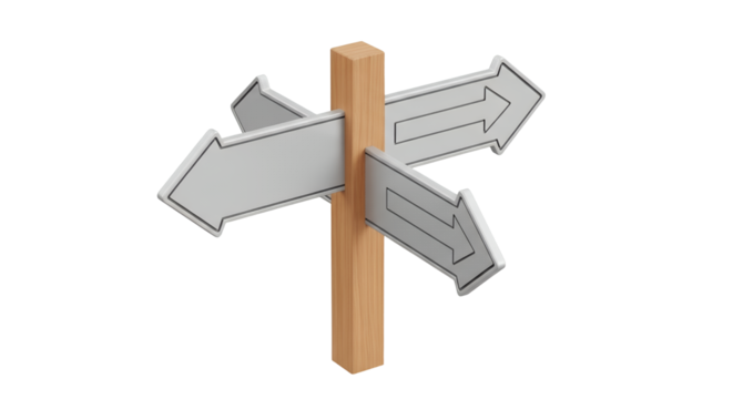 Directional Signpost Blank Arrows Path Choice