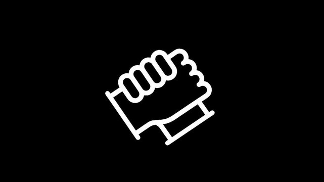 Handshake icon on a black background