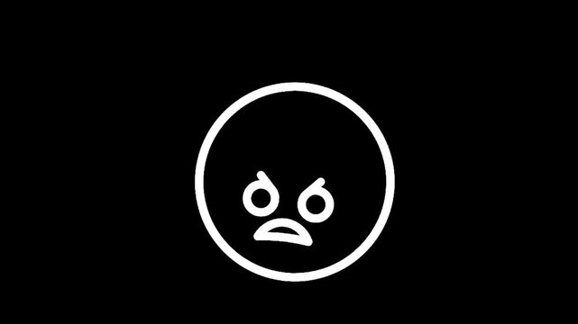 Angry emoji on black background