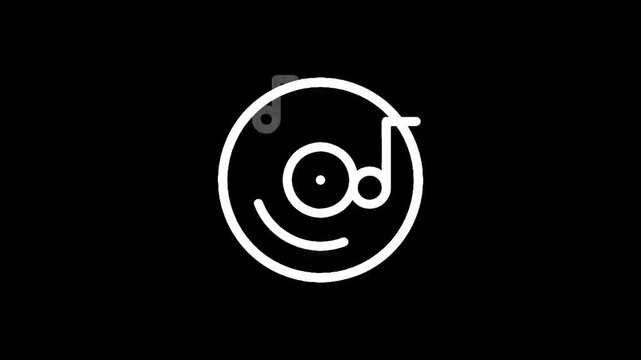 Music-themed graphic with a smiling face and musical notes.
