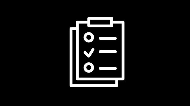 Checklist icon on a black background