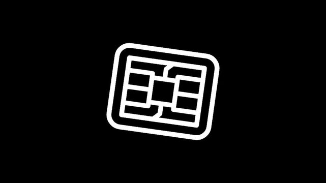 SIM card icon on black background