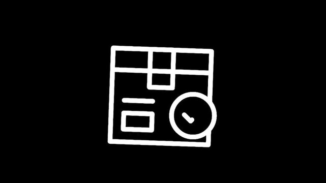 Delivery time icon on a black background