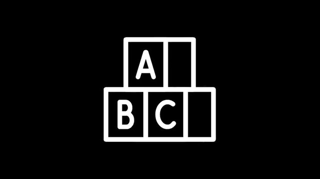 Alphabet blocks on a black background