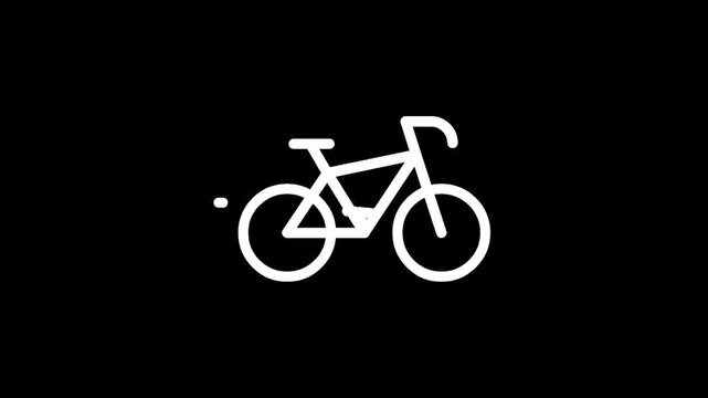 Minimalist bicycle icon against a stark black background.