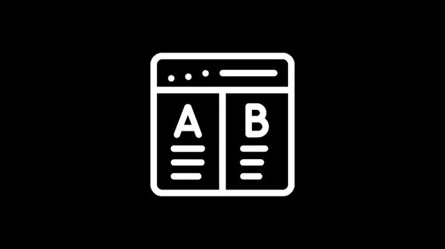 A/B testing concept represented by a website icon