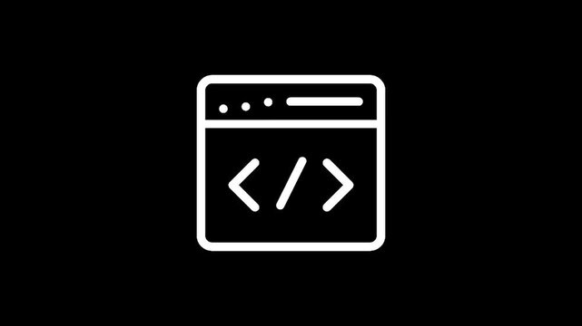 Coding icon on a black background