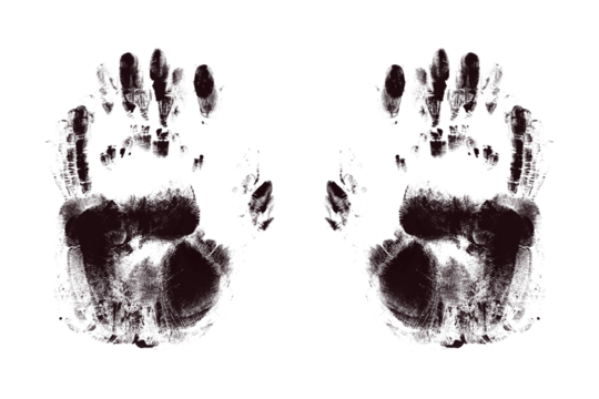 hand print on white background