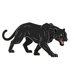 Obraz premium Majestic black panther prowling with intense focus and predatory gaze.