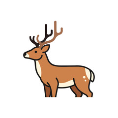 Fototapeta premium Majestic brown deer with impressive antlers standing gracefully.
