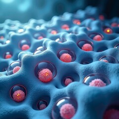 Microscopic Close up of Color Cells