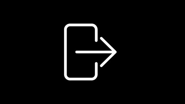 Exit icon on a black background