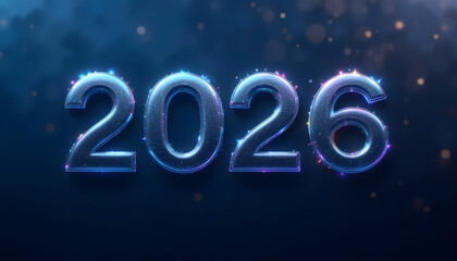 Sparkling 2026 new year design with vibrant lights and elegant style, perfect for celebrations and events.