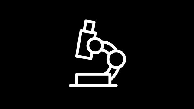 Microscope icon on a black background