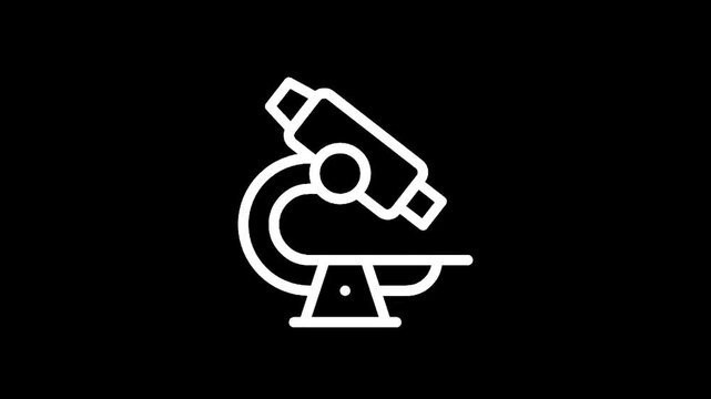 Microscope icon on a black background