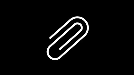 White paperclip icon on a black background - Powered by Adobe