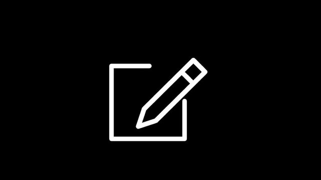 Edit icon on a black background
