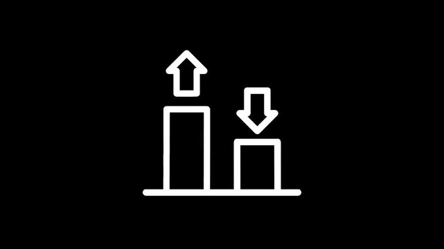Financial graph showing increase and decrease